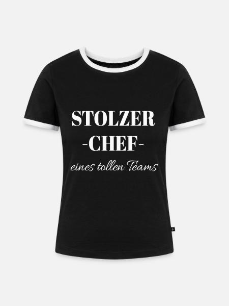 stolzer Chef - Frauen Kontrast-T-Shirt - Schwarz/Weiß