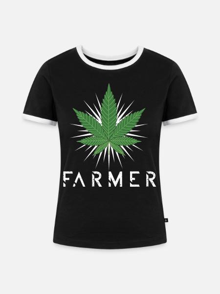 Hanf Farmer - Frauen Kontrast-T-Shirt - Schwarz/Weiß