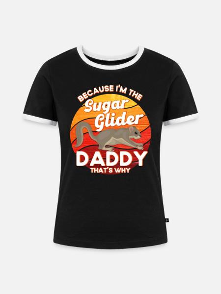 Sugar Glider Kurzkopfgleitbeutler - Frauen Kontrast-T-Shirt - Schwarz/Weiß
