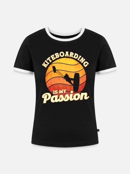 Kiteboarder Kiteboarding Kitesurfen - Frauen Kontrast-T-Shirt - Schwarz/Weiß