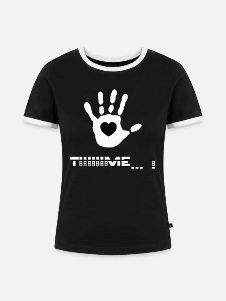 Tiiiiime FPH - Frauen Kontrast-T-Shirt - Schwarz/Weiß