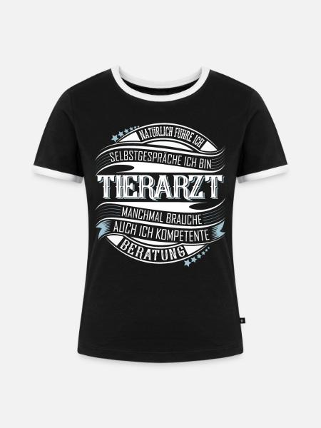 Tierarzt - Frauen Kontrast-T-Shirt - Schwarz/Weiß