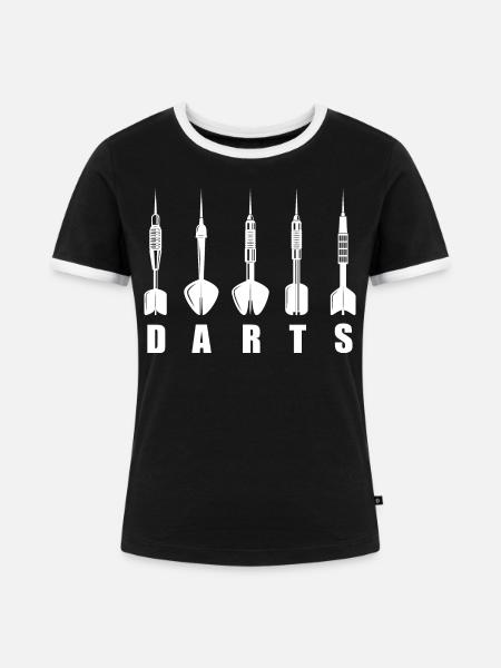 Dart Dartpfeil Darts logo - Frauen Kontrast-T-Shirt - Schwarz/Weiß