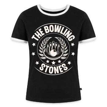 Bowling - Frauen Kontrast-T-Shirt - Schwarz/Weiß - Vorne - Selfina (174cm)