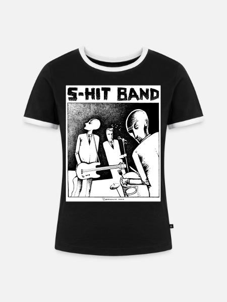S-HIT BAND - Frauen Kontrast-T-Shirt - Schwarz/Weiß