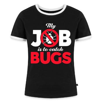 QA Ingenieur QA Tester Software Tester - Frauen Kontrast-T-Shirt - Schwarz/Weiß - Vorne - Selfina (174cm)