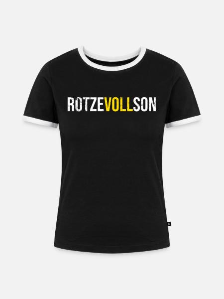 Mallorca Rotzevollson - Frauen Kontrast-T-Shirt - Schwarz/Weiß