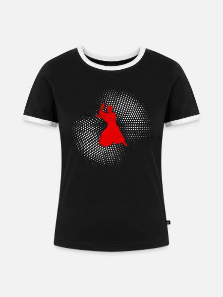 Aikido - Frauen Kontrast-T-Shirt - Schwarz/Weiß