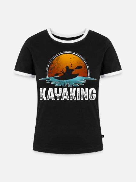 Kajak Kajakfahrer Kajaker - Frauen Kontrast-T-Shirt - Schwarz/Weiß