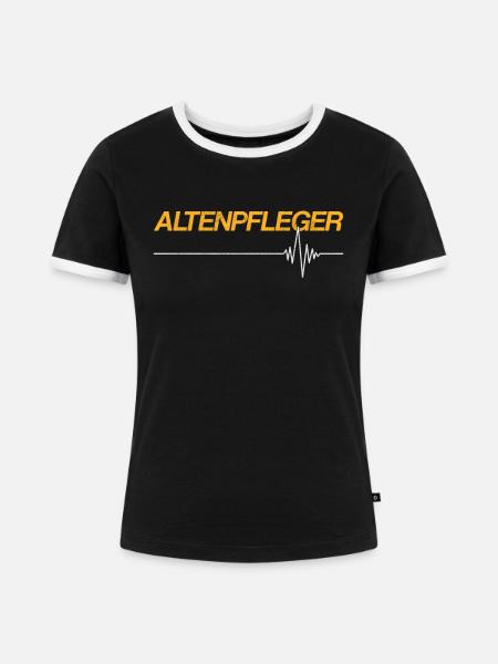 Altenpfleger - Frauen Kontrast-T-Shirt - Schwarz/Weiß