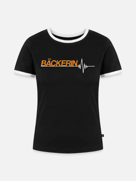 Bäckerin - Frauen Kontrast-T-Shirt - Schwarz/Weiß