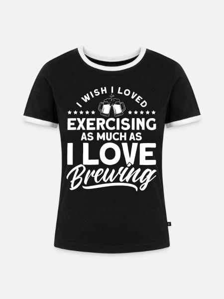 Ich liebe Brauen Brauer - Frauen Kontrast-T-Shirt - Schwarz/Weiß