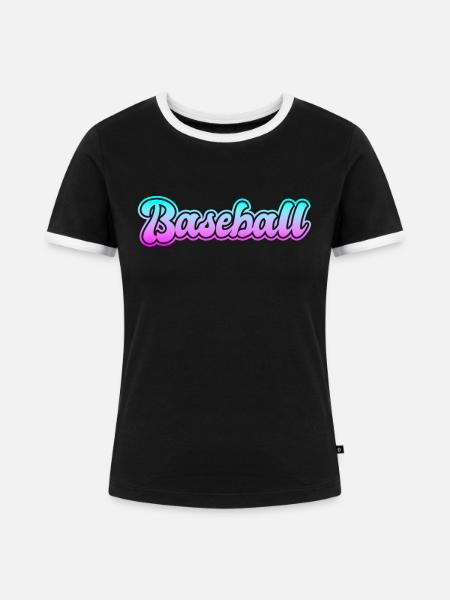 Baseball - Frauen Kontrast-T-Shirt - Schwarz/Weiß