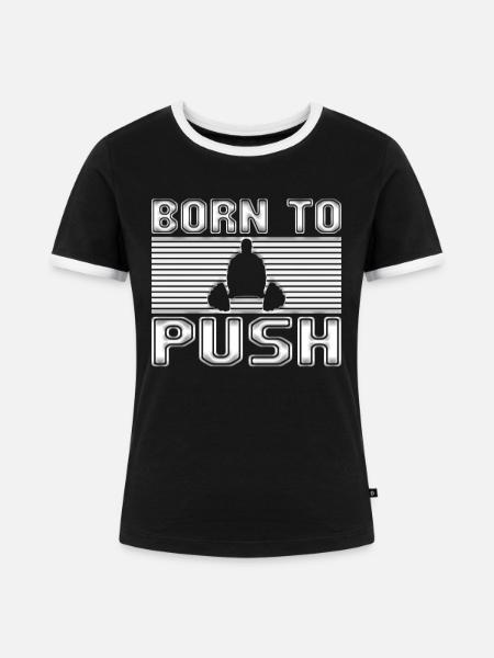Kraftsport - Frauen Kontrast-T-Shirt - Schwarz/Weiß