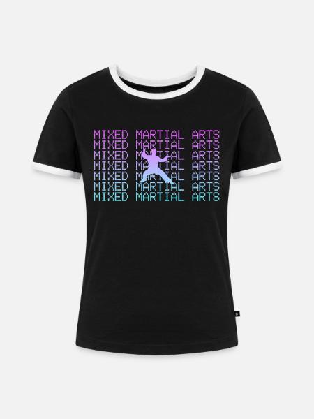 Kampfsport - Frauen Kontrast-T-Shirt - Schwarz/Weiß