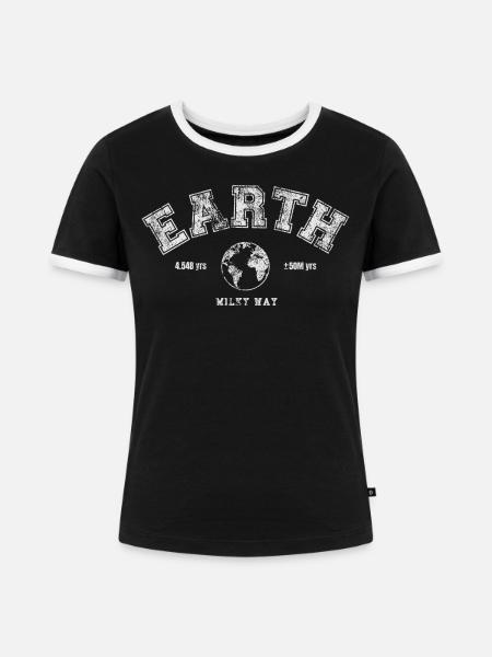 Earth Day - Frauen Kontrast-T-Shirt - Schwarz/Weiß