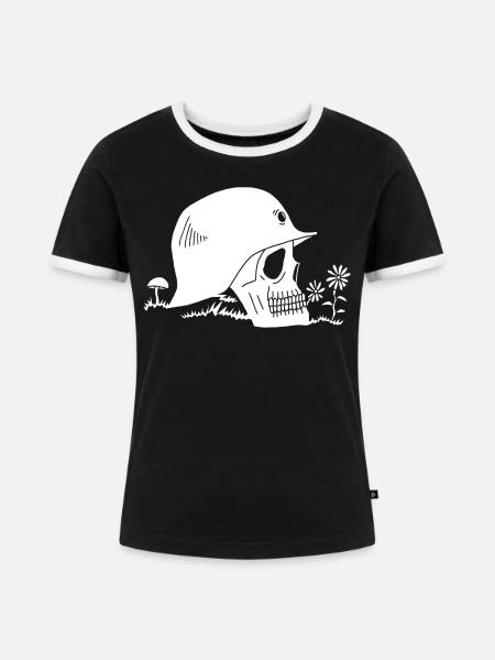 Ex-Soldat - Frauen Kontrast-T-Shirt - Schwarz/Weiß