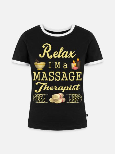 Massagetherapie - Frauen Kontrast-T-Shirt - Schwarz/Weiß