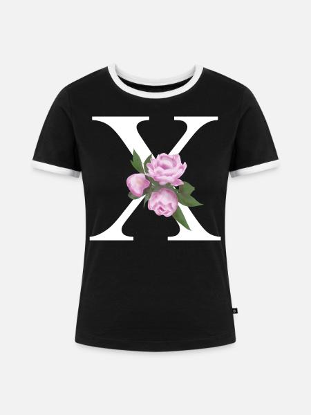 X - Frauen Kontrast-T-Shirt - Schwarz/Weiß