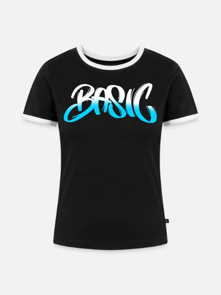 BASIC Graffiti Gradient - Frauen Kontrast-T-Shirt - Schwarz/Weiß