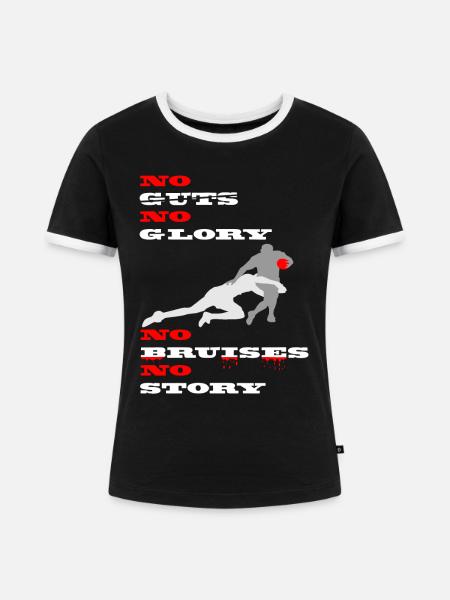 No guts no glory - Frauen Kontrast-T-Shirt - Schwarz/Weiß