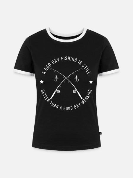 Lustiges Angel-Arbeitszitat - Frauen Kontrast-T-Shirt - Schwarz/Weiß