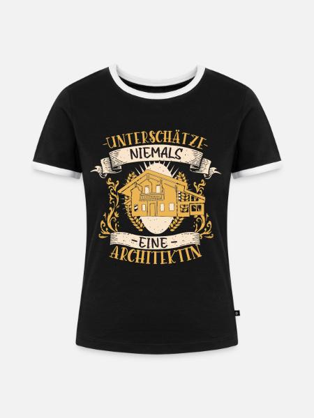 Architektin Beruf Design lustiges Geschenk - Frauen Kontrast-T-Shirt - Schwarz/Weiß