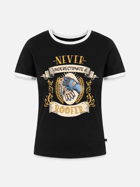 Dachdecker Dachprofi Lustiges Geschenk - Frauen Kontrast-T-Shirt - Schwarz/Weiß