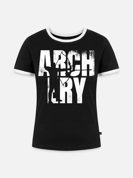 Archery - Frauen Kontrast-T-Shirt - Schwarz/Weiß