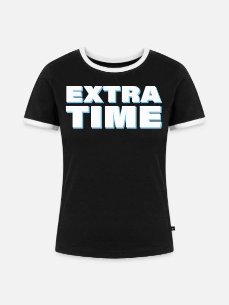 EXTRA TIME - Frauen Kontrast-T-Shirt - Schwarz/Weiß
