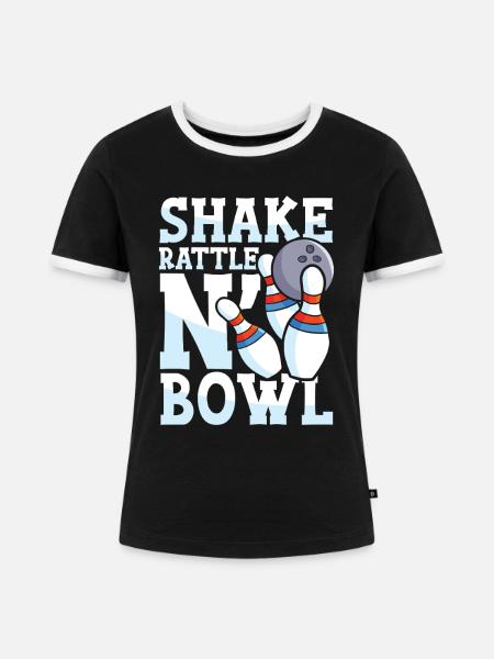 Shake rattle n bowl - Frauen Kontrast-T-Shirt - Schwarz/Weiß