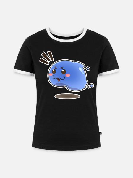 Kleiner springender Schleim - Frauen Kontrast-T-Shirt - Schwarz/Weiß