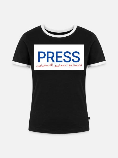 Pressefreiheit - Frauen Kontrast-T-Shirt - Schwarz/Weiß