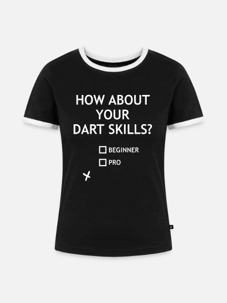 Dart Fail Check - Frauen Kontrast-T-Shirt - Schwarz/Weiß