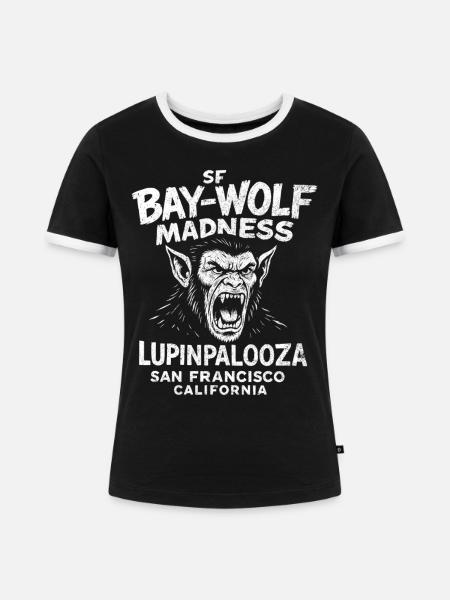 SF Bay Wolf Madness Werwolf - Frauen Kontrast-T-Shirt - Schwarz/Weiß