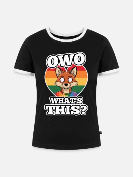OwO What's This? - Frauen Kontrast-T-Shirt - Schwarz/Weiß