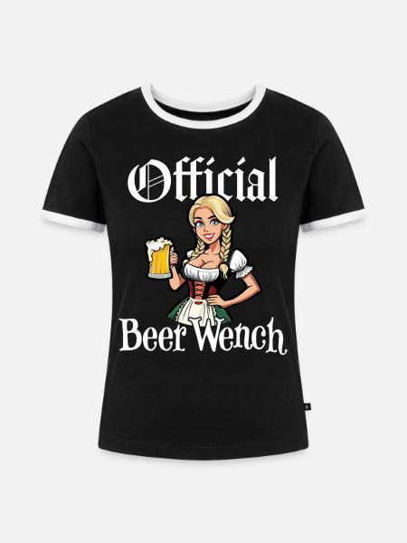 Offizielle Bierfrau - Frauen Kontrast-T-Shirt - Schwarz/Weiß