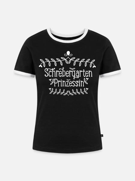 Schrebergarten Prinzessin - Frauen Kontrast-T-Shirt - Schwarz/Weiß
