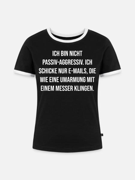Schneidende E-Mail Umarmung - Frauen Kontrast-T-Shirt - Schwarz/Weiß