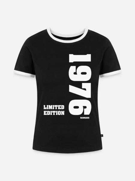 Limited_Edition_1976 - Frauen Kontrast-T-Shirt - Schwarz/Weiß