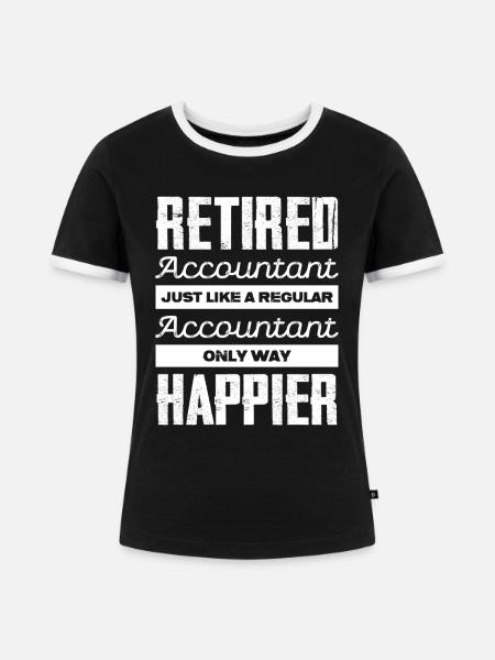 Ruhestand Buchhalter Glücklich - Frauen Kontrast-T-Shirt - Schwarz/Weiß