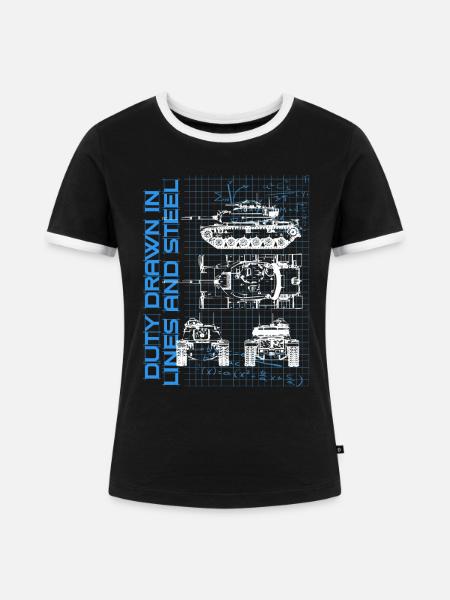 Militär Mechaniker - Frauen Kontrast-T-Shirt - Schwarz/Weiß