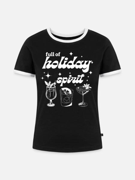 Voller Urlaubsstimmung - Frauen Kontrast-T-Shirt - Schwarz/Weiß