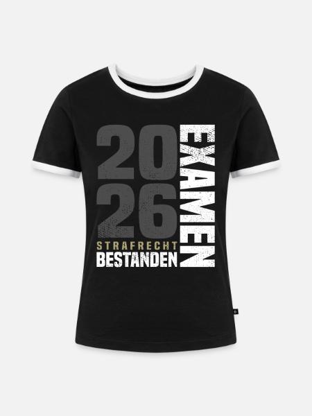 Examen Strafrecht 2026 - Frauen Kontrast-T-Shirt - Schwarz/Weiß