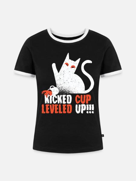 Kaffeeentzug Koffeinfrei Ex-Kaffeetrinker - Frauen Kontrast-T-Shirt - Schwarz/Weiß