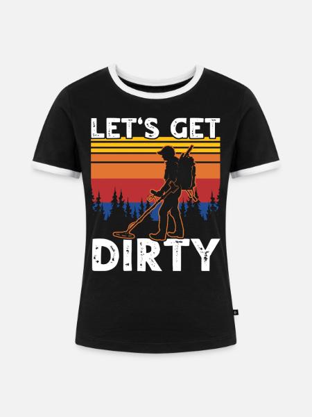 Dirt Fishing Sondelgänger - Frauen Kontrast-T-Shirt - Schwarz/Weiß