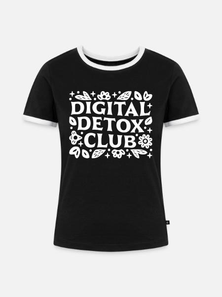 Digitale Entgiftungsclub-Selbsthilfegruppe – lustige Erinnerung - Frauen Kontrast-T-Shirt - Schwarz/Weiß