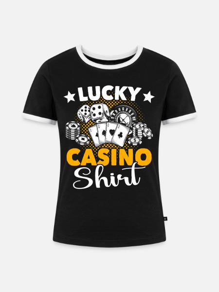 Casino Glücksspiel - Frauen Kontrast-T-Shirt - Schwarz/Weiß