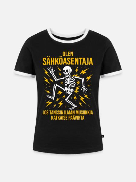 Elektriker, ich bin Elektriker - Frauen Kontrast-T-Shirt - Schwarz/Weiß