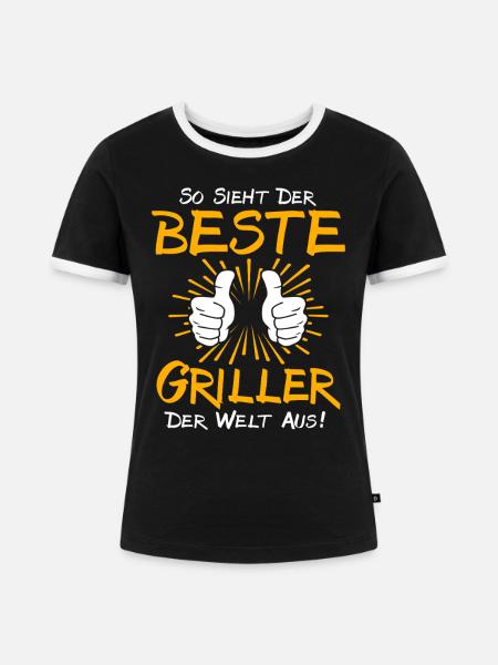 Griller Geschenkidee - Frauen Kontrast-T-Shirt - Schwarz/Weiß